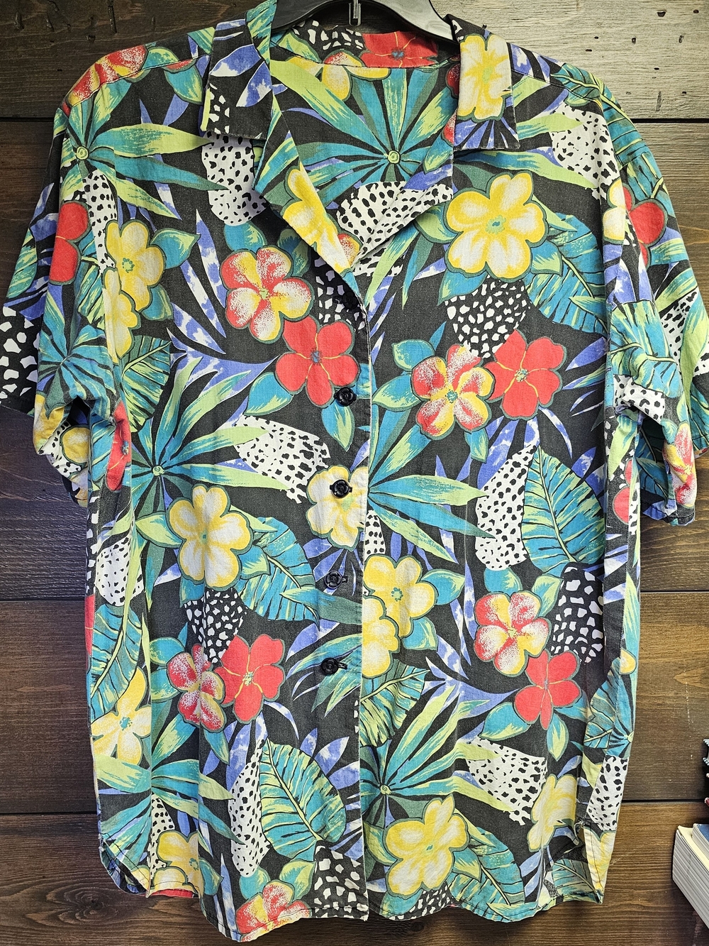 Vtg 80s 90s Hawaiian Floral Vibrant T-shirt Dress Size XL Womens